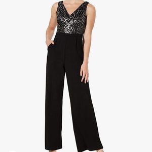 Calvin Klein Women's Sleeveless Jumpsuit with Sequin Bodice